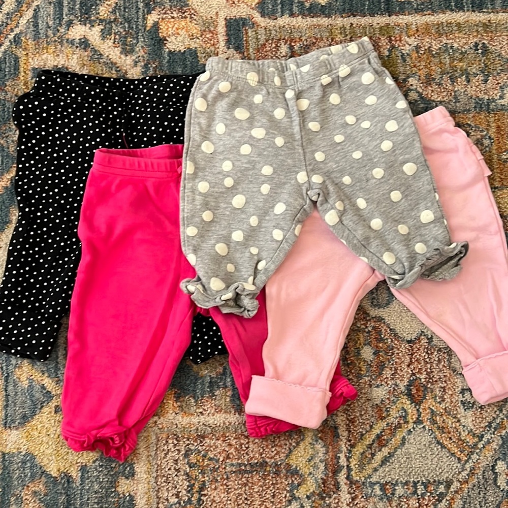BUNDLE - Four ruffled baby girl pants from Carters size 3 months